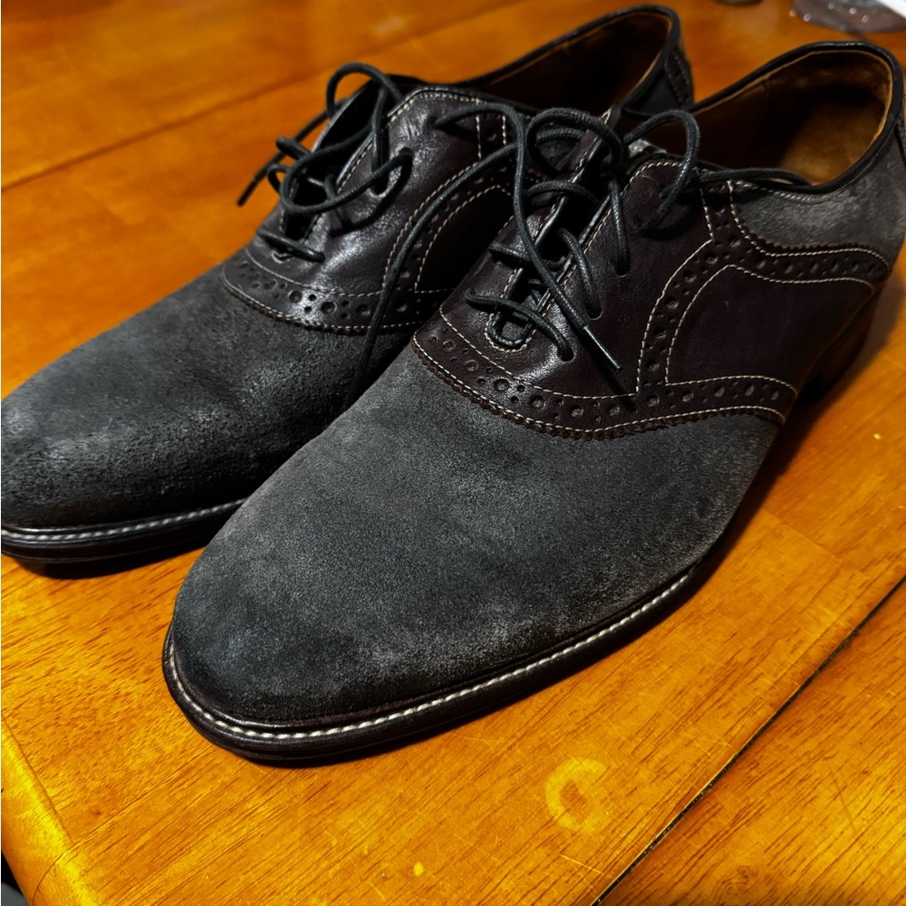 Johnston & Murphy Oxford Dark Gray/Brown Shoes